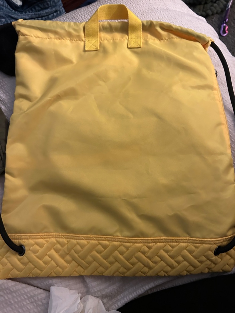 Lug Yellow Quilted Drawstring Backpack - Picture 2 of 5